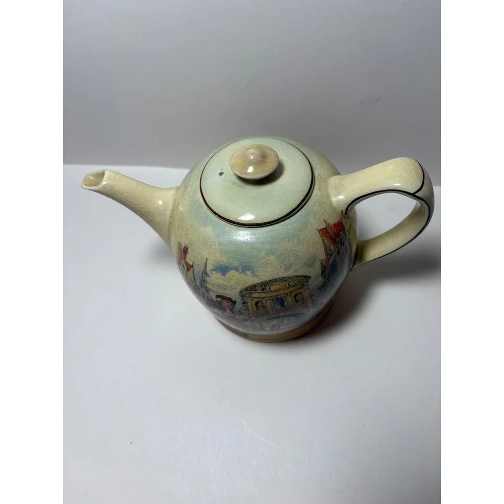 Vintage Temple Bar Historic England Teapot w Crackle Glaze Royal Doulton D5940